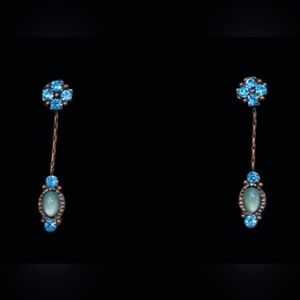 Jewels By ParkLane AquaGlow W/Genuine Swarovski Crystals&Cats-Eye Stone Earrings
